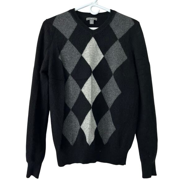 Women’s Apt. 9 cashmere Argyle crewneck knit sweater academic preppy classic M - Picture 1 of 10